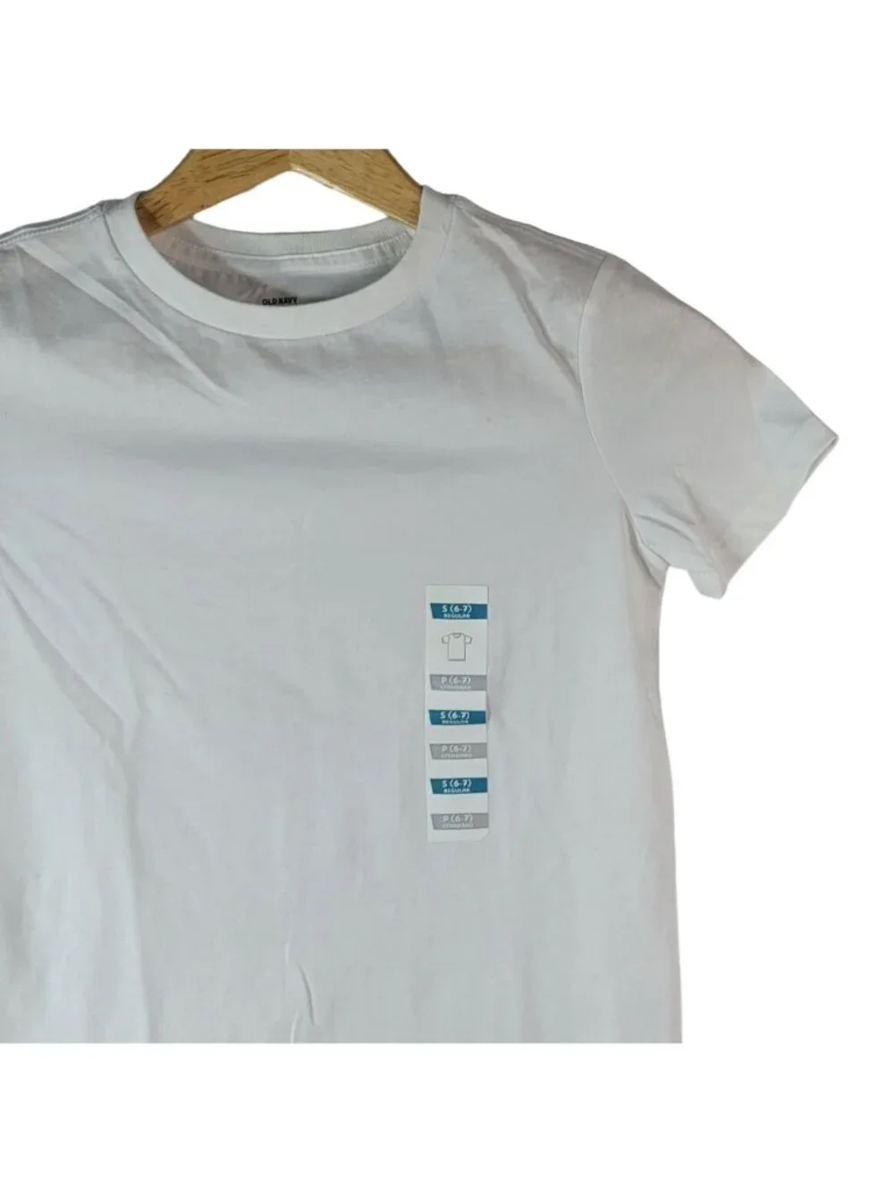 Old Navy Boys Short Sleeve T Shirt White Size 6 Small Crew Neck Layer Solid NEW